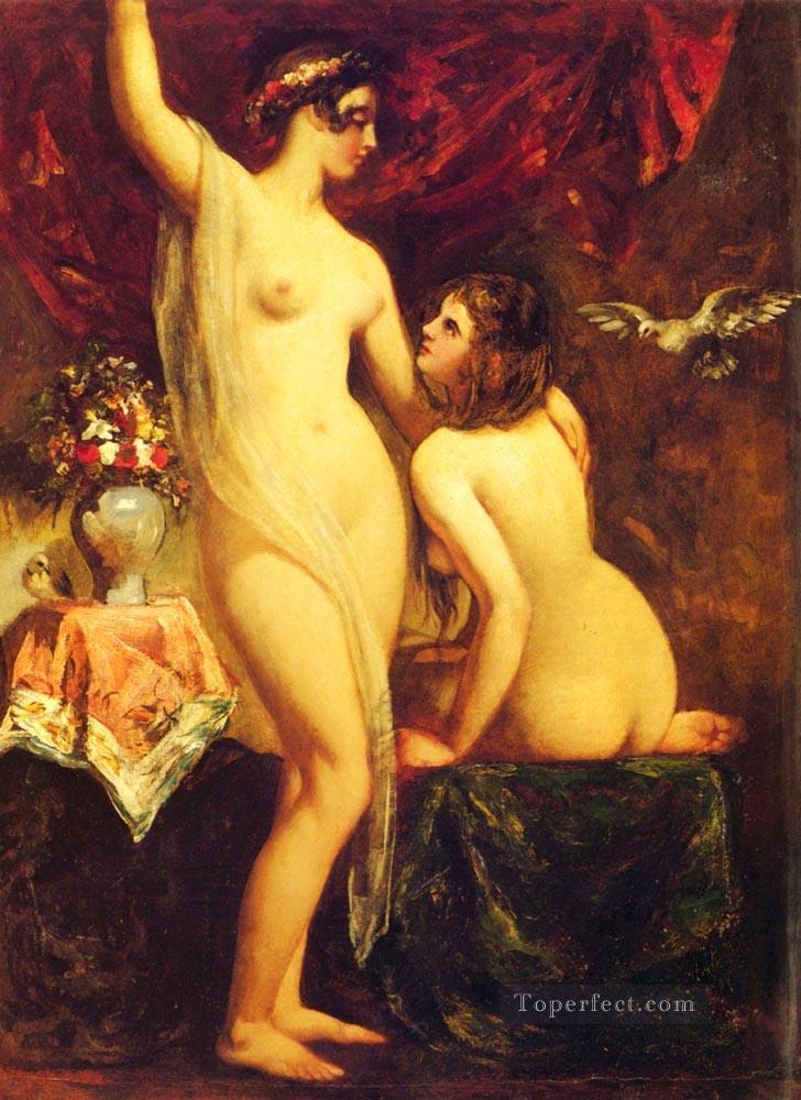 Two Nudes In An Interior female body William Etty Oil Paintings